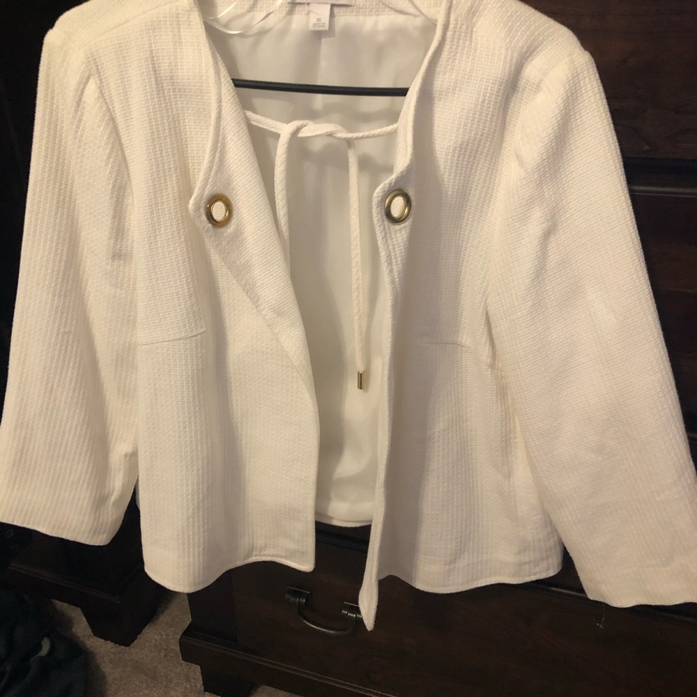 Roz and Ali Grommeted Ivory Jacket